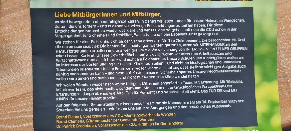 Wenden wieder nach vorne bringen